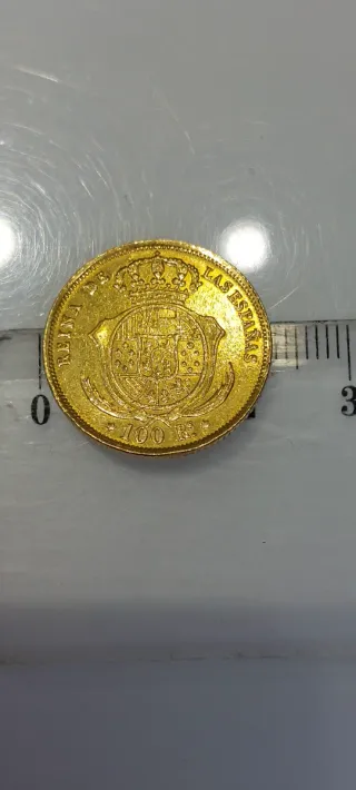 Moneda Oro 22K Isabel II 1855