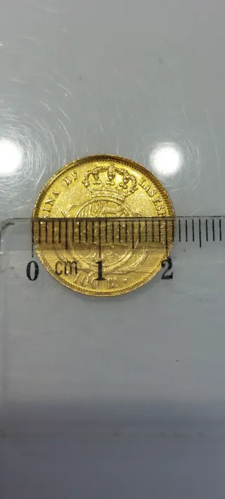 Moneda Oro 22K Isabel II 1855