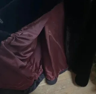 Abrigo piel sintética marrón