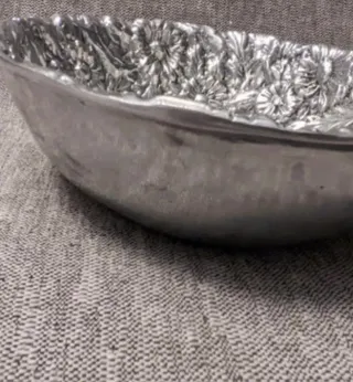 Ensaladera/Frutero Metálico Plateado