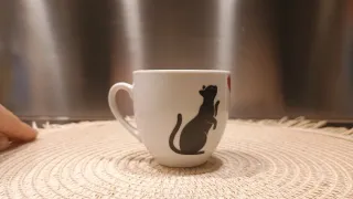 Tazzina con gatti e cuore in vinile