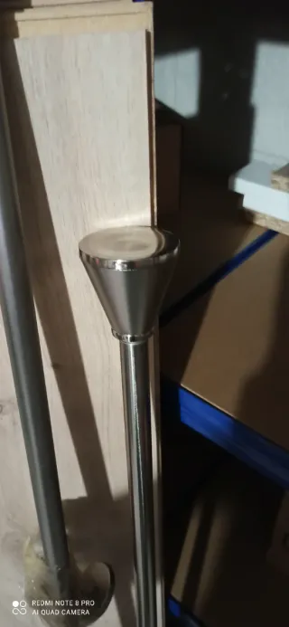 2 Barras de cortina extensibles de metal plateado