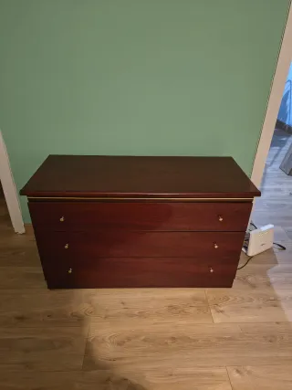 Mesa comedor y mueble TV madera