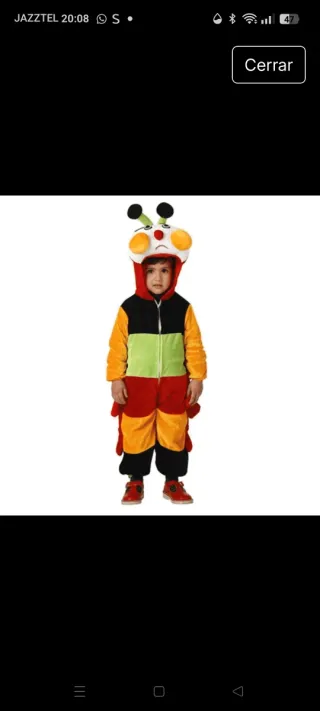 Disfraz de gusano para niño