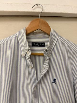 Camisa Scalpers Talla S Rayas Azul/Blanco