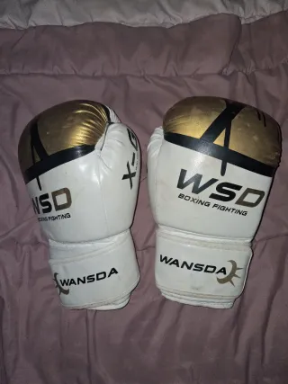 Guantes de Boxeo WSD Dorados y Blancos