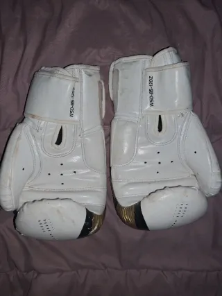 Guantes de Boxeo WSD Dorados y Blancos