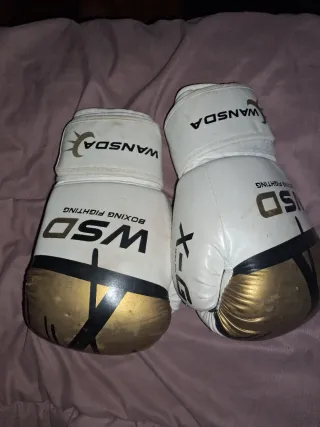Guantes de Boxeo WSD Dorados y Blancos