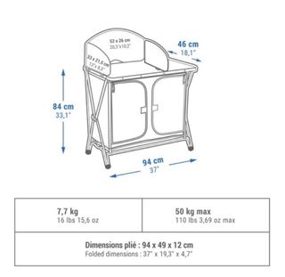 Mueble Cocina Camping Quechua Azul