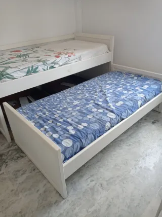 Cama nido blanca con cajones