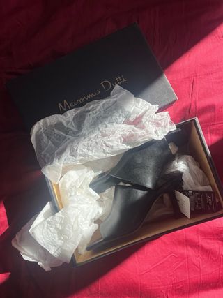 Sandalias tacón Massimo Dutti negras