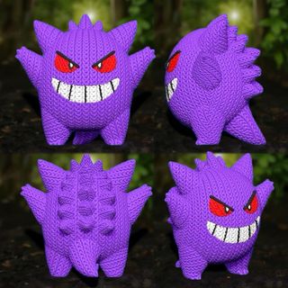 Gengar estilo Crochet Impreso 3D