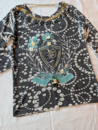 Maglione Gil Santucci in lana grigio oro