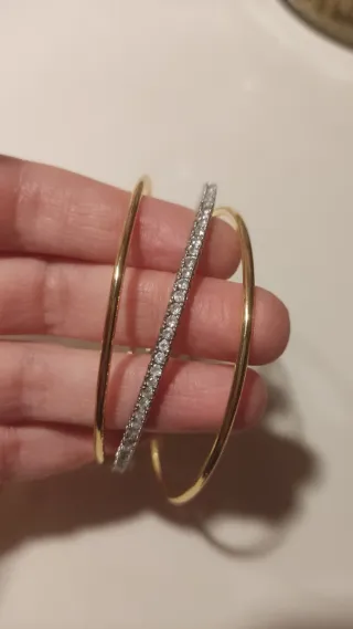Pulsera rígida de 3 aros con circonitas