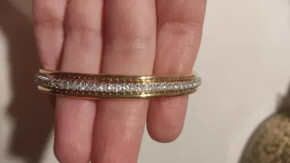 Pulsera rígida de 3 aros con circonitas