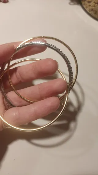 Pulsera rígida de 3 aros con circonitas