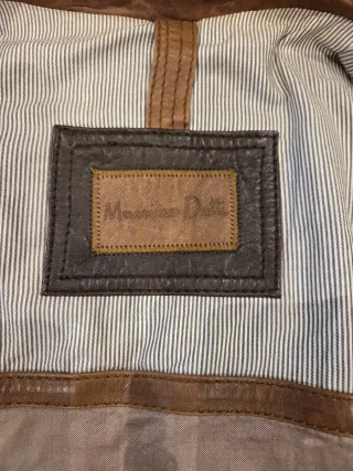 Chaqueta de piel marrón Massimo Dutti