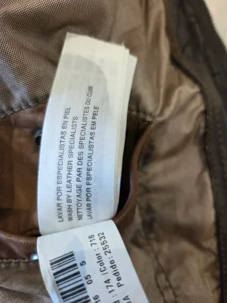 Chaqueta de piel marrón Massimo Dutti