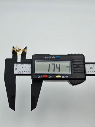 Anillo de Oro 18K, Solitario, 2,44gr, T-15