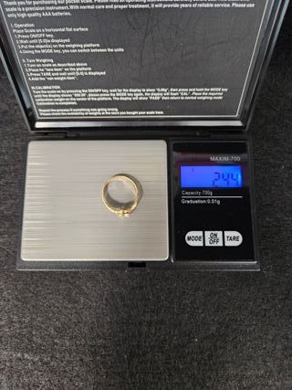 Anillo de Oro 18K, Solitario, 2,44gr, T-15