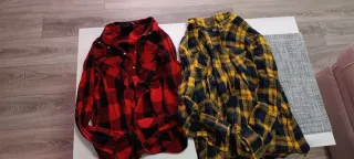2 Camisas a cuadros rojas y amarillas