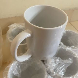 6 Tazas Lisas Blancas