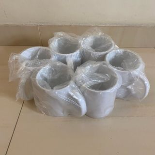 6 Tazas Lisas Blancas