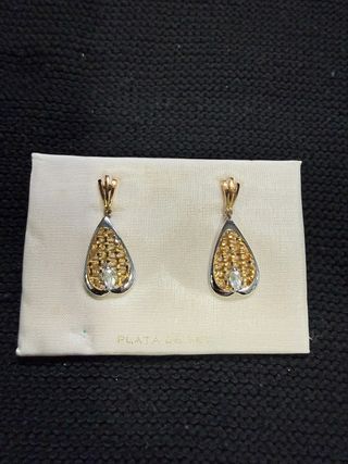Pendientes Plata Ley Chapado Oro