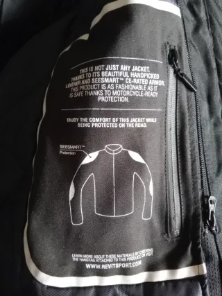 Chaqueta Cuero Revit Negra/Blanca Talla 56