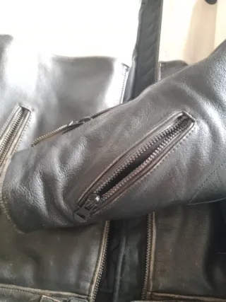 Chaqueta Cuero Revit Negra/Blanca Talla 56