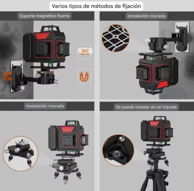 Nivel Láser 4D 16 Líneas Trípode Maletín