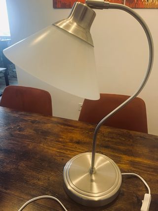 2 Lámparas de Mesa IKEA Plata y Blanca