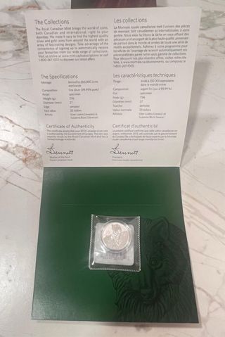 Moneda Canadá 20 Dólares Proof