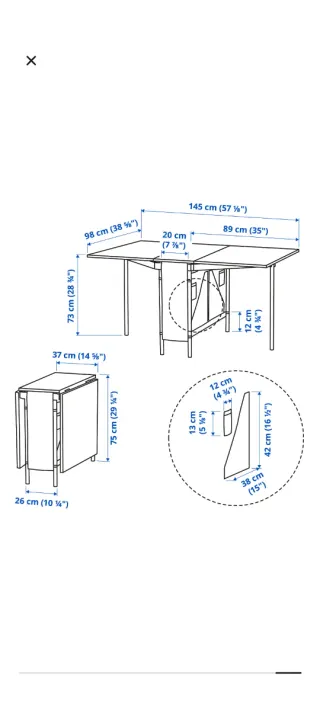 Mesa KALLHÄLL IKEA plegable con almacenaje
