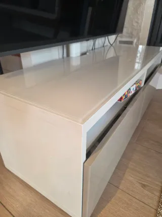 2 MUEBLES!!! APARADOR Y MUEBLE TV (Beige y cristal