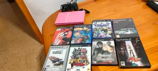 Pack Consola PS2 Rosa + 8 Juegos +tv