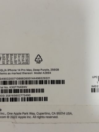 Caja iPhone 14 Pro Max 256GB morado