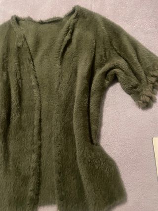 Chaqueta tacto angora verde