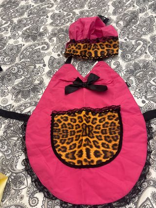 Disfraz Carnaval Niña Delantal y Gorro Leopardo