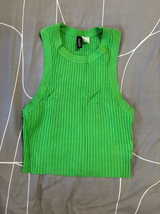 Top verde de punto Divided Talla única