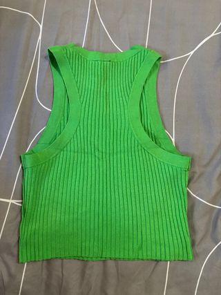 Top verde de punto Divided Talla única