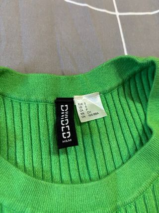 Top verde de punto Divided Talla única