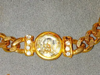 Collana vintage con Zirconi acciaio placcato oro