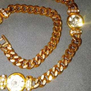 Collana vintage con Zirconi acciaio placcato oro