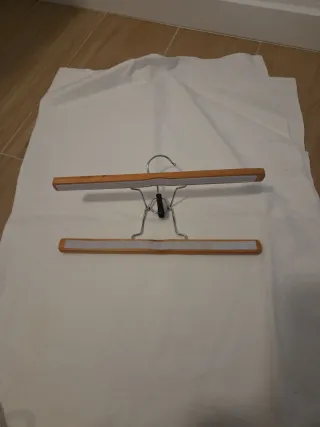 5 Perchas para Pantalones/Faldas Madera y Metal