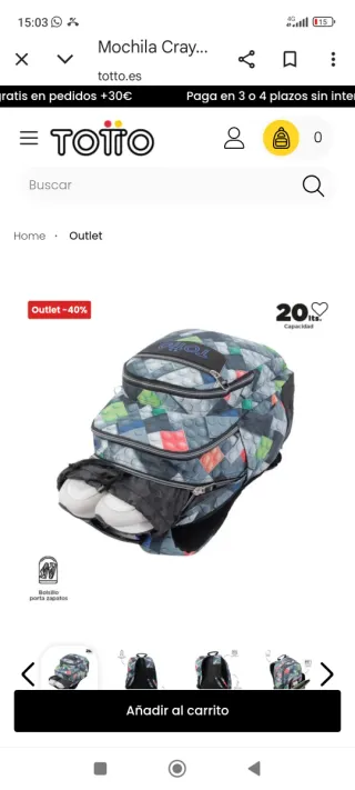 Mochila Totto diseño bloques construcción.