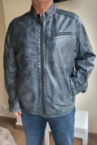 Cazadora de cuero Milestone de hombre. Talla XL