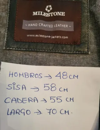 Cazadora de cuero Milestone de hombre. Talla XL