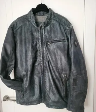 Cazadora de cuero Milestone de hombre. Talla XL