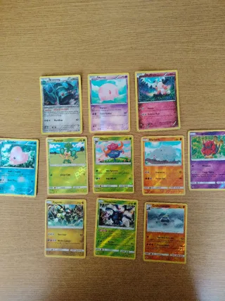 Lote 11 Cartas Pokémon Reverse y Holo